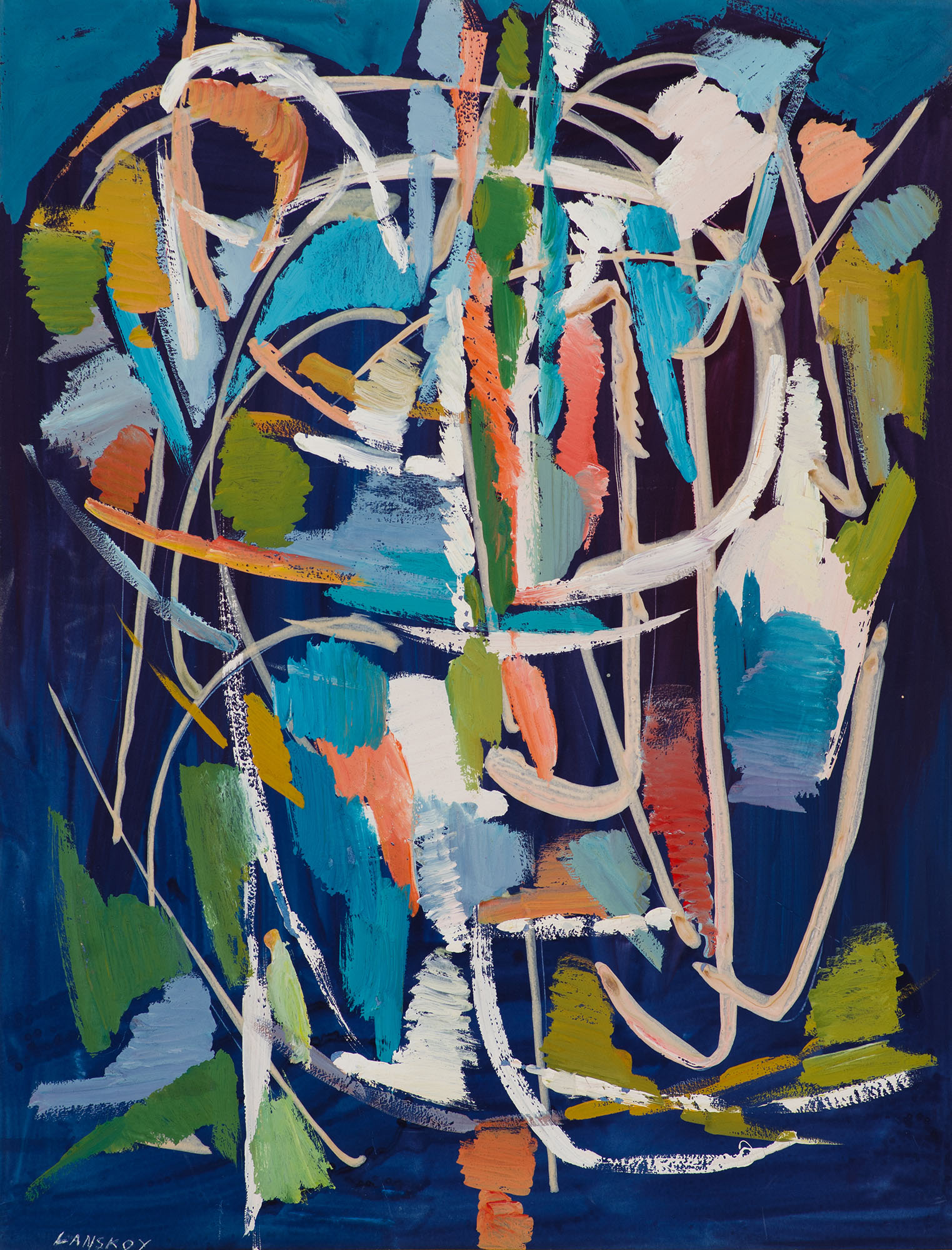 Картина Ланской А.М. Композиция. 1950-1960-е гг. Бумага, гуашь.