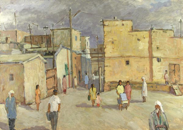 Картина Мичурин А.Ф. Улочки Бухары. 1977 г. Картон,масло