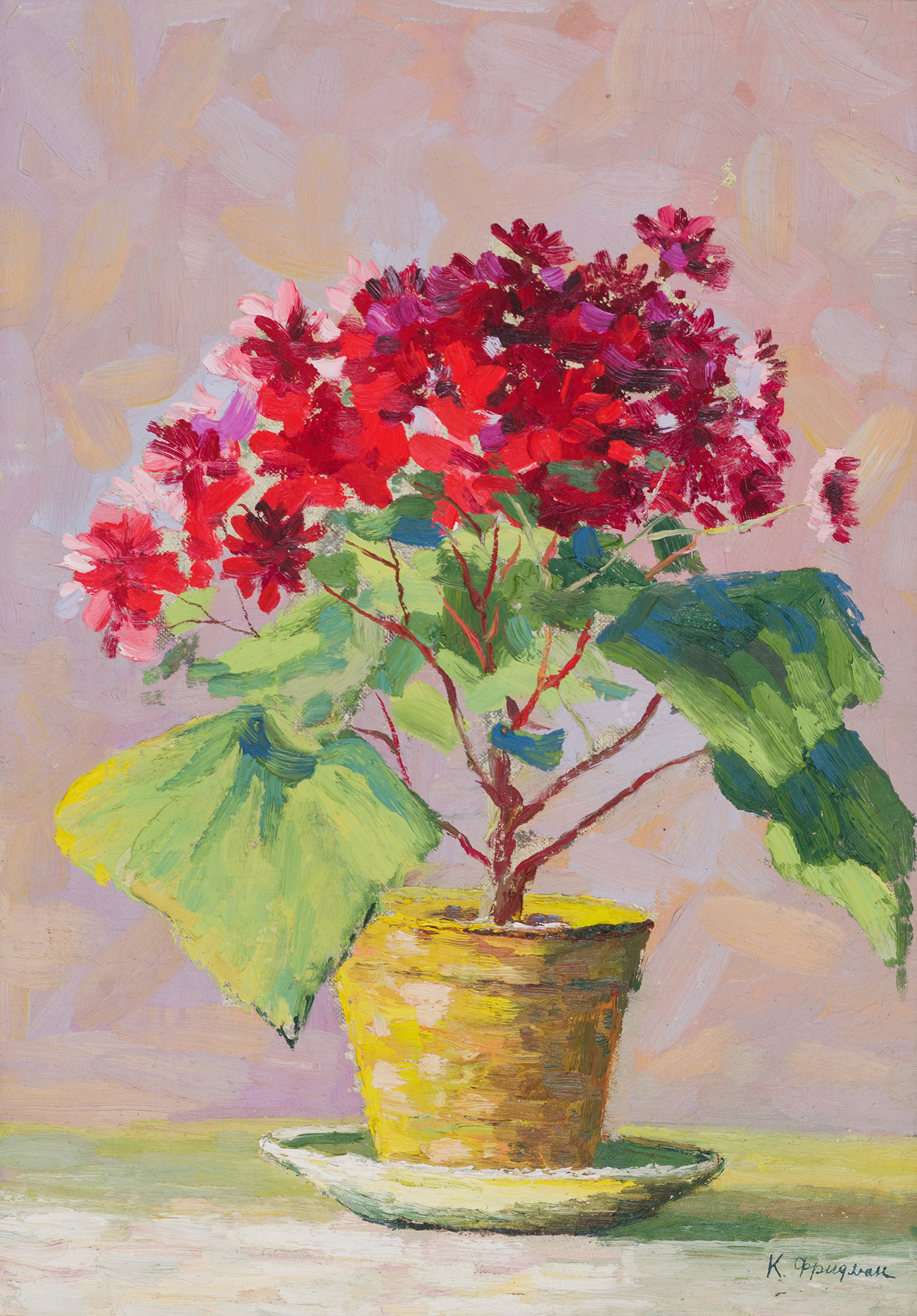 Still life with geranium.