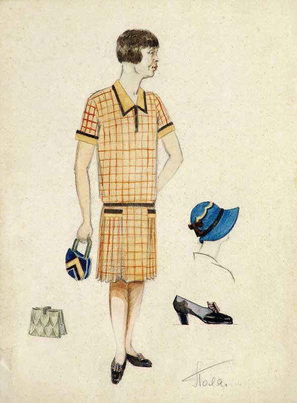Leningrad fashion. Three drawings.