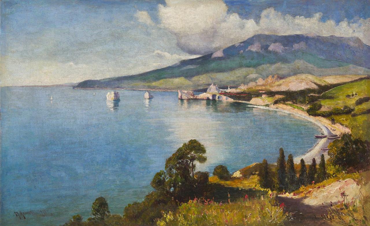 Картина Алисов М.А. Вид на Ялту со стороны Аю-Дага. 1913 г. Холст, масло.