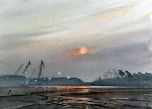 Sunset.