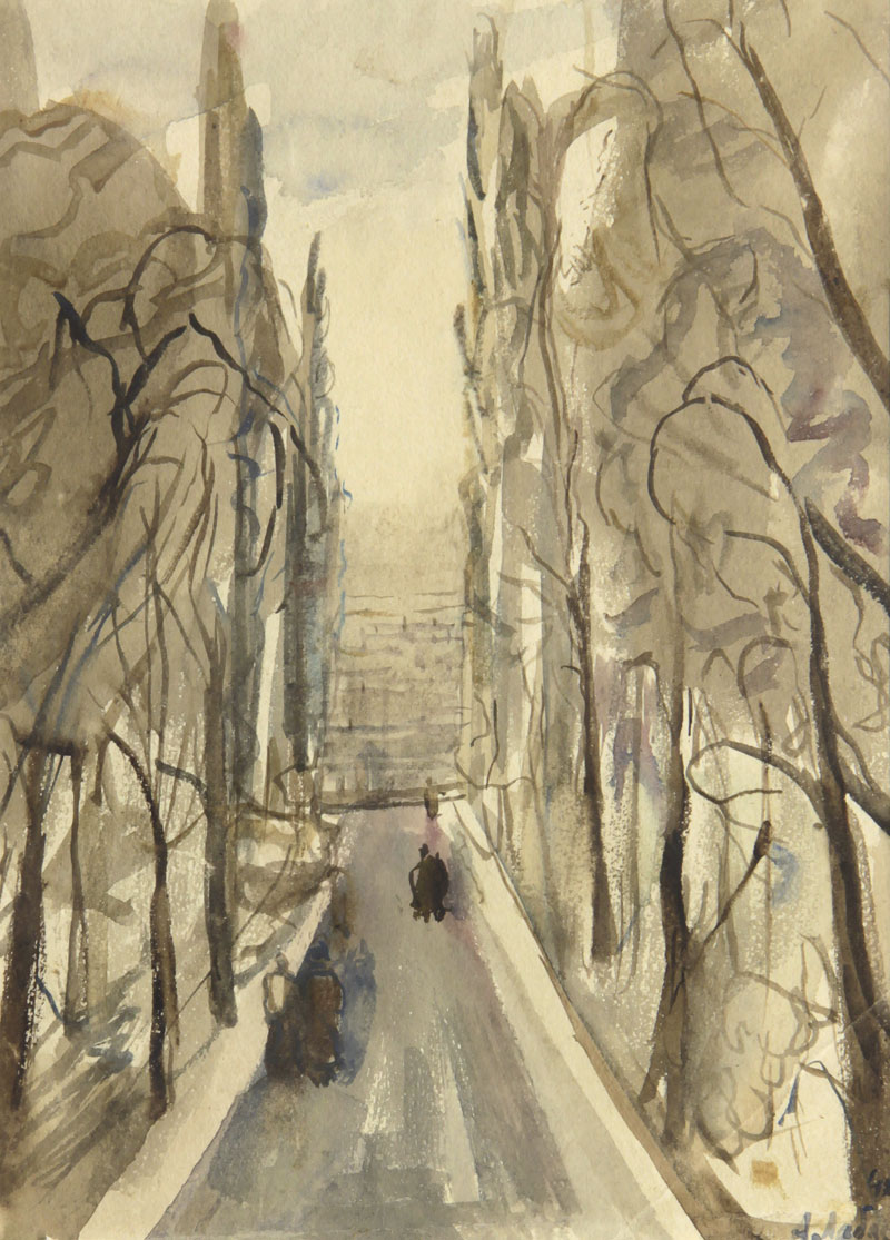Картина Лабас А.А. Ташкент. 1942 г. Бумага, акварель.