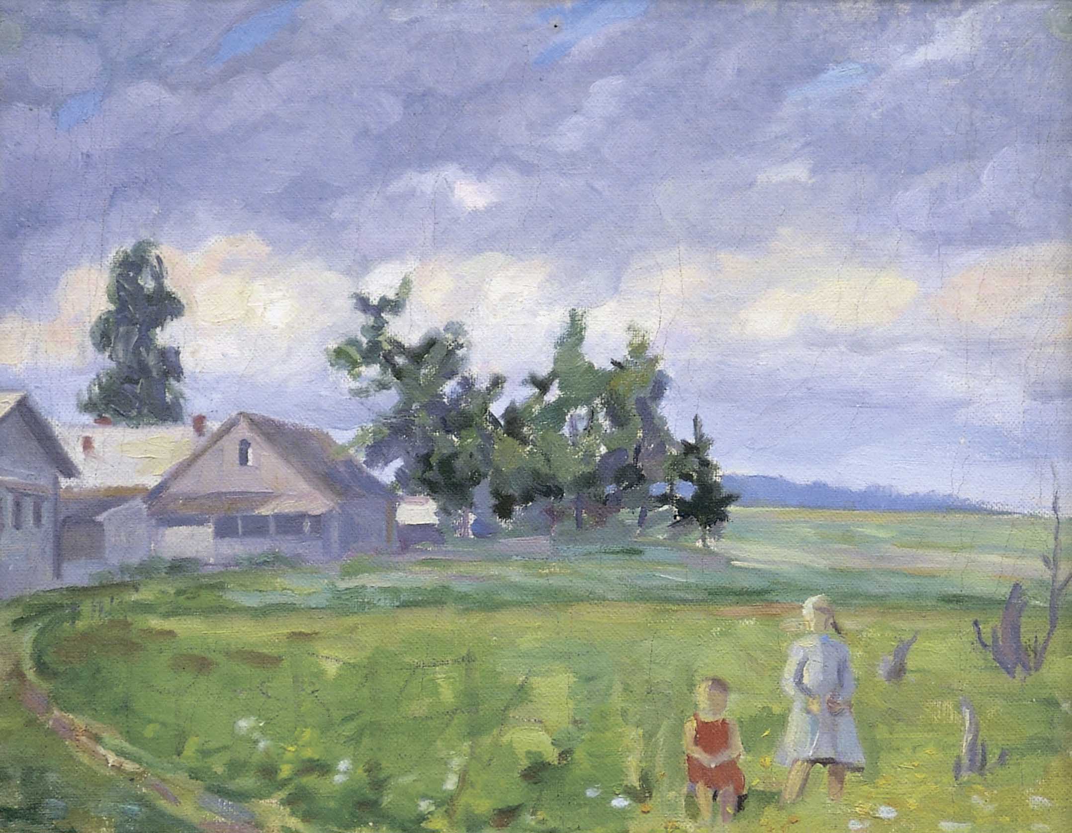 Картина Глинка В.Н. За околицей. 1938 г. Холст, масло.