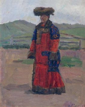 Картина Суриков В.И. Мужчина в национальной одежде. 1890- е гг. Холст, масло.
