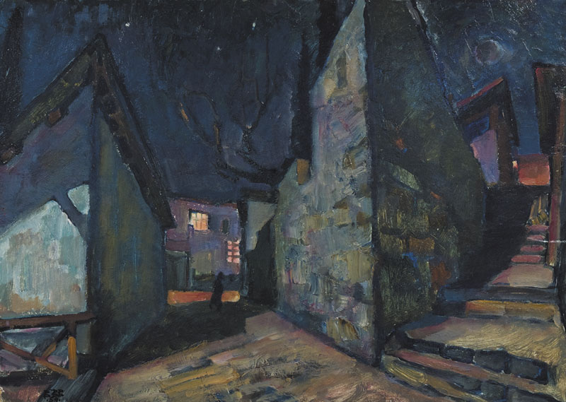 Картина Вышлов В.В. Лунная ночь. Гурзуф. 1959 г. Картон, масло.