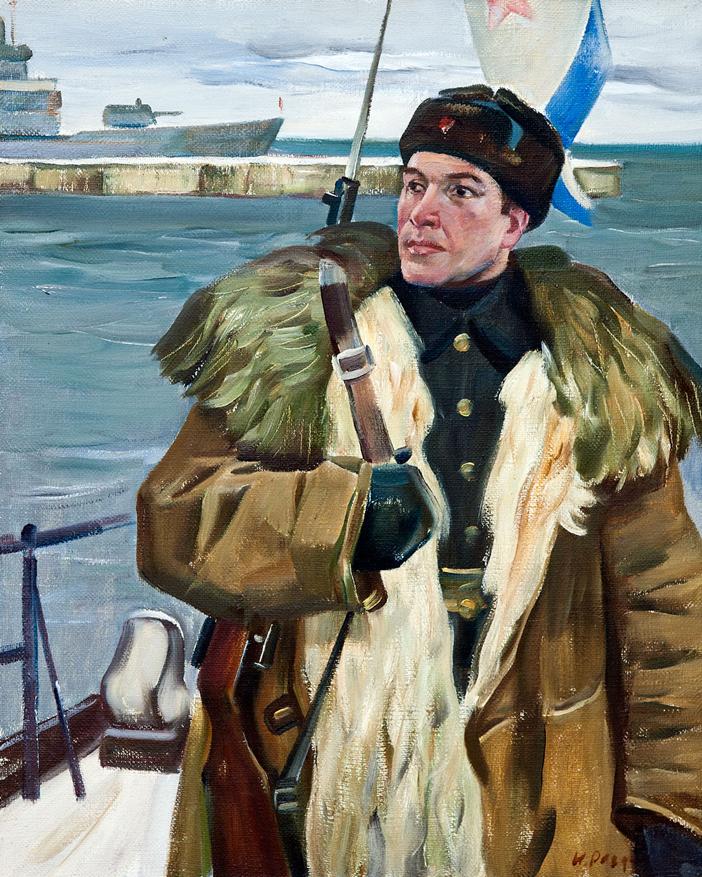 Картина Раздрогин И.А. На вахте. 1960-е гг. Холст, масло.