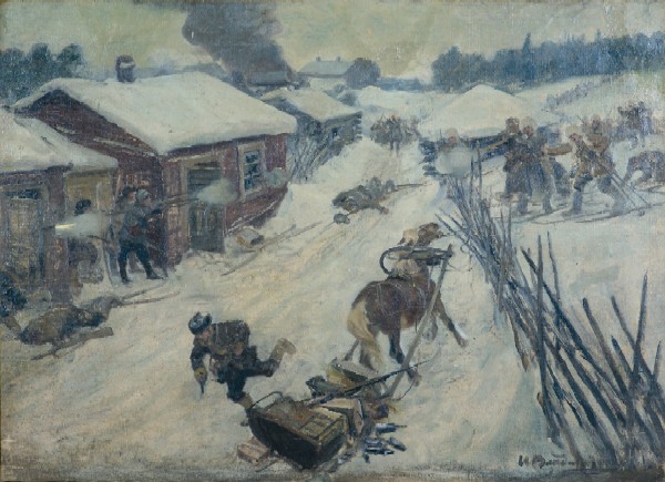 Эпизод из Гражданской войны. Бой в деревне.