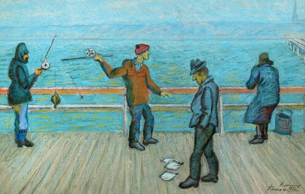 Картина Иванов К.К. Паланга. 1976 г. Бумага, карандаш, пастель.