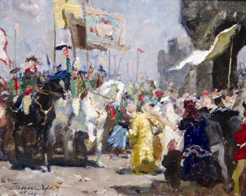 Картина Папикян А.С. Взятие Измаила А.В. Суворовым. 1948 г. Холст, масло.
