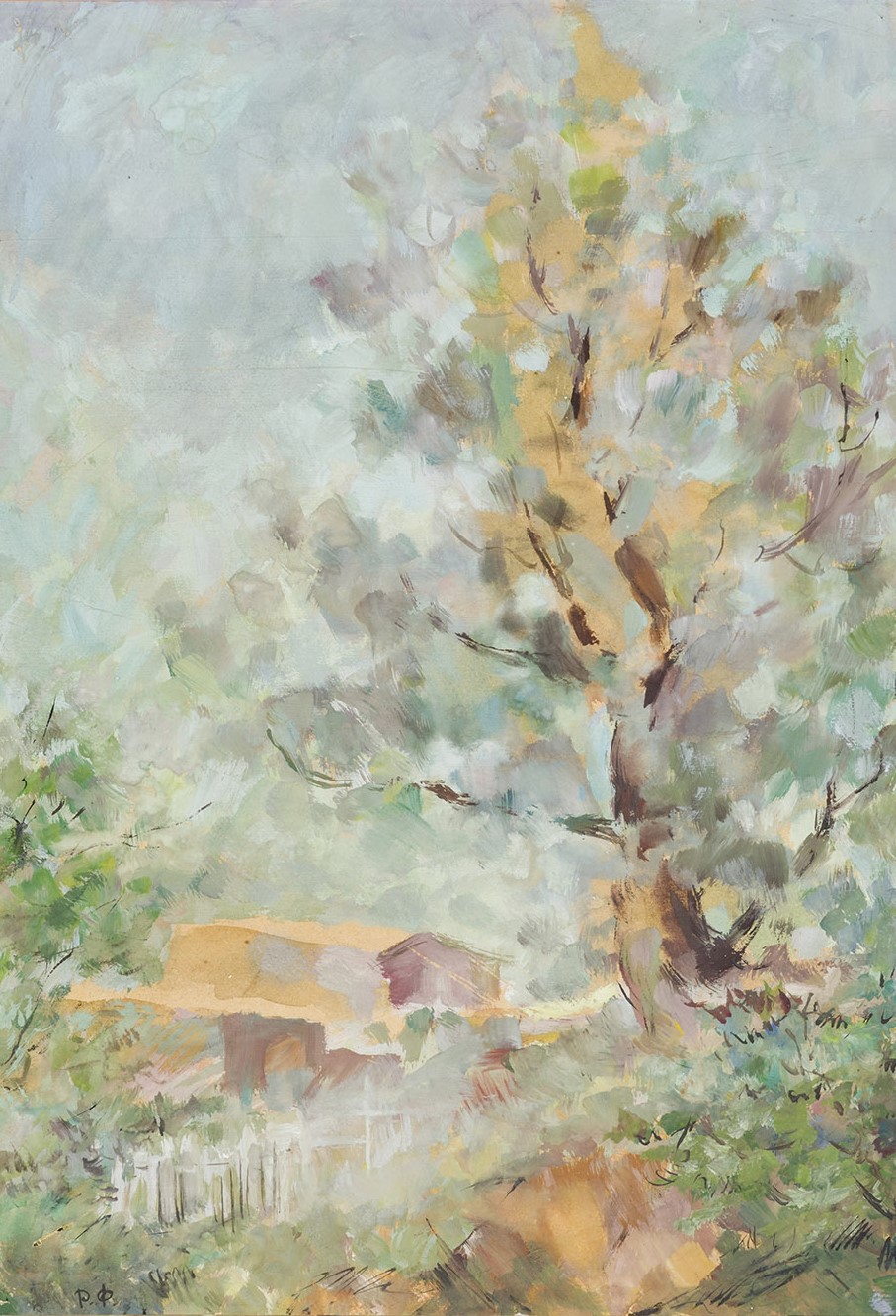 Картина Фальк Р.Р. Летний пейзаж. 1936 г. Бумага, гуашь, акварель.