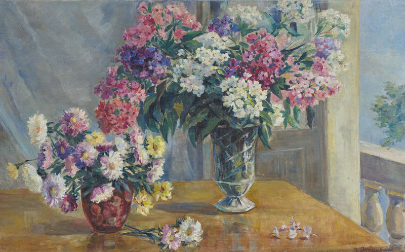 Картина Неизвестный художник Флоксы. 1975 г. Холст, масло.
