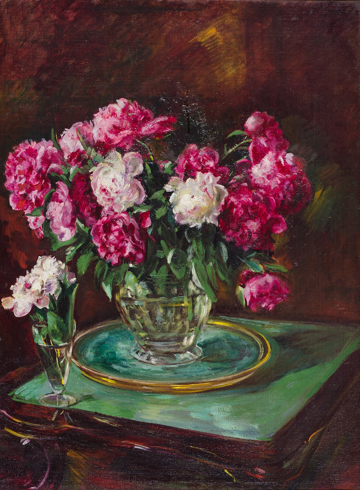 Картина Мешкова-Яковлева Е.В. Натюрморт с пионами. 1940-е - 1950-е гг. Холст, масло.