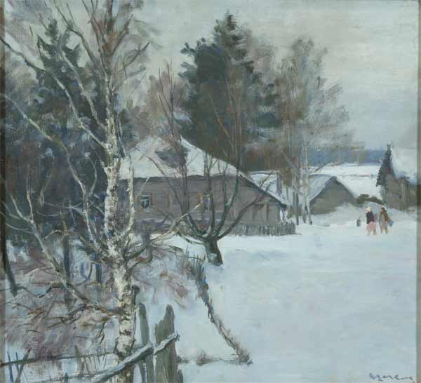 Картина Шегаль Г.М. Зима в деревне. 1946 г. Холст, масло.