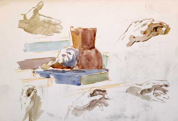 Sketches of hands.