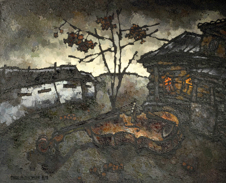Картина Рабин О.Я. Скрипка № 2. 1969 г. Холст, масло.