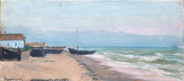 Картина Куприянов М.В. (Кукрыниксы) Азовское море. 1951 г. Холст на картоне, масло.