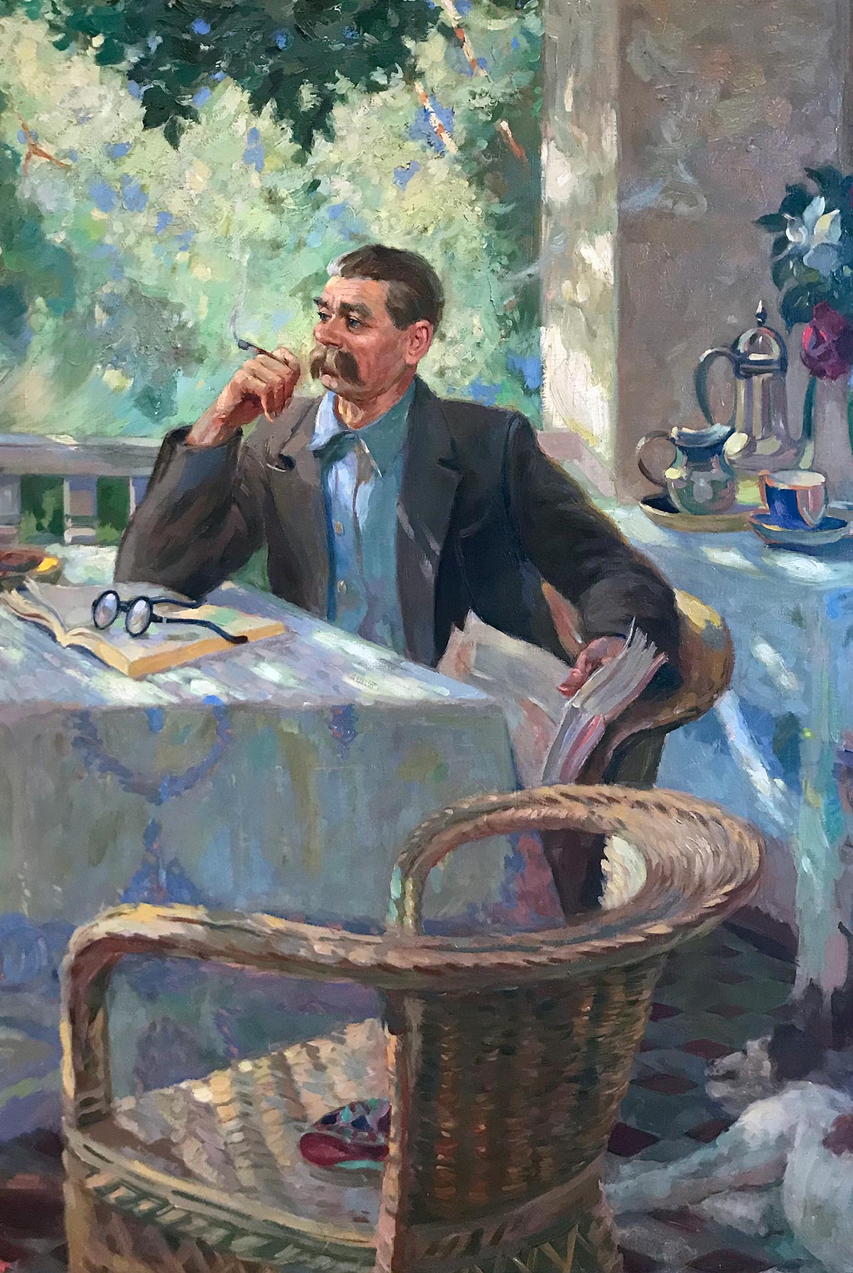 Fragment of the painting "I.V. Stalin and A.M. Gorky."