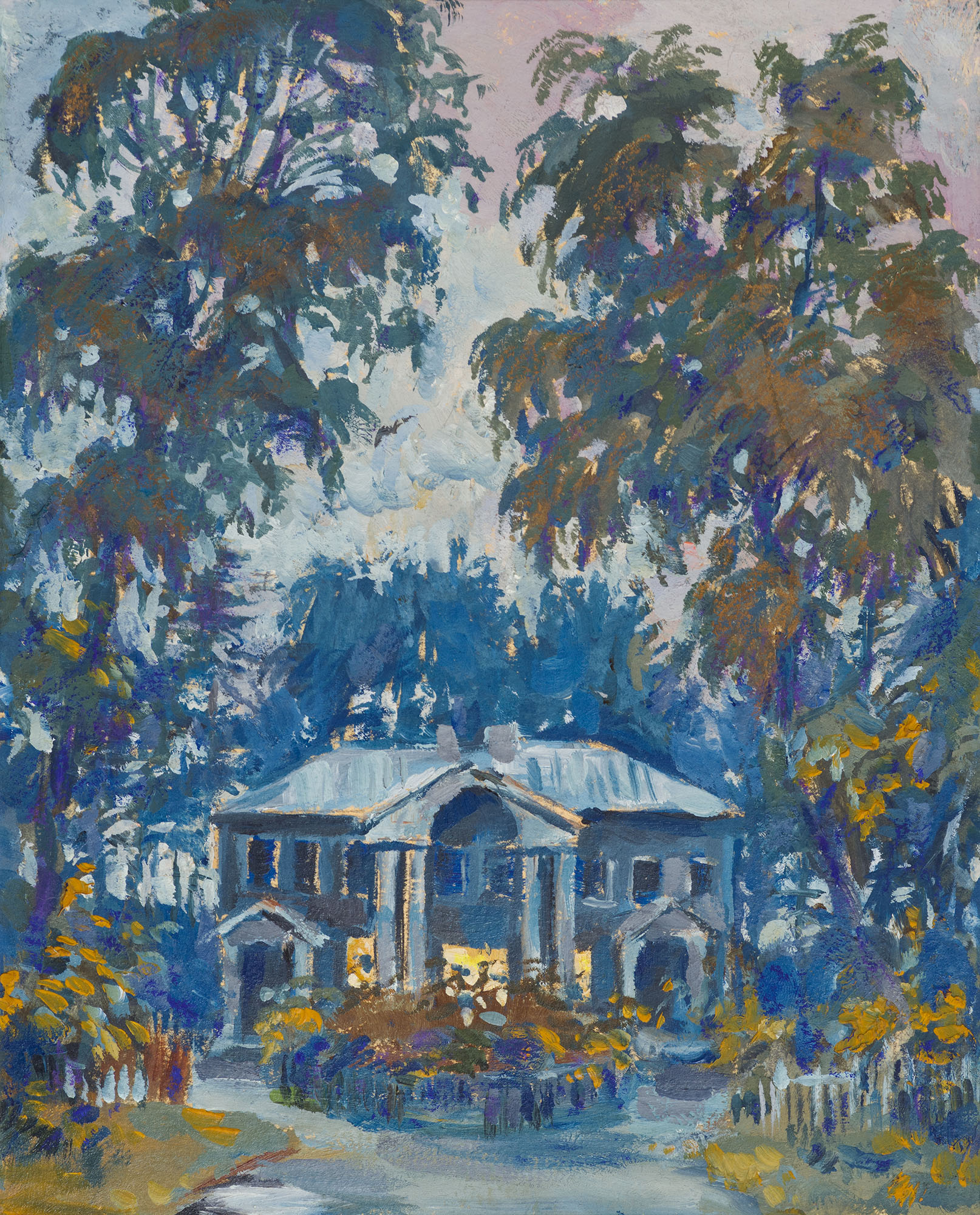 Картина Крестовский Я.И. Усадьба Н. Островского. 1976 г. Бумага, смешанная техника.