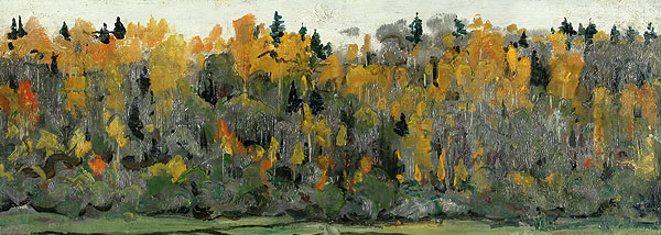 Картина Ромадин Н.М. На родине Есенина. 1960-е гг. Картон, масло