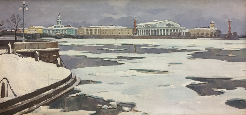 Ice drift on the Neva.
