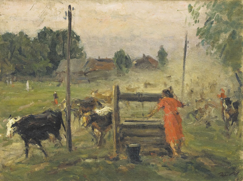 Картина Цыплаков В.Г. Стадо возвращается. 1939 г. Холст, масло.