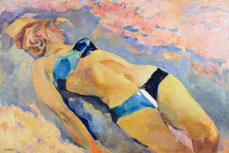 Картина Зайцев Е.М. Отдых. 1969 г. Холст, масло.