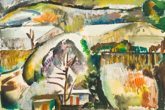 Картина Поляков В.И. Пейзаж. Серия "Крым". 1960-е гг. Бумага, темпера.