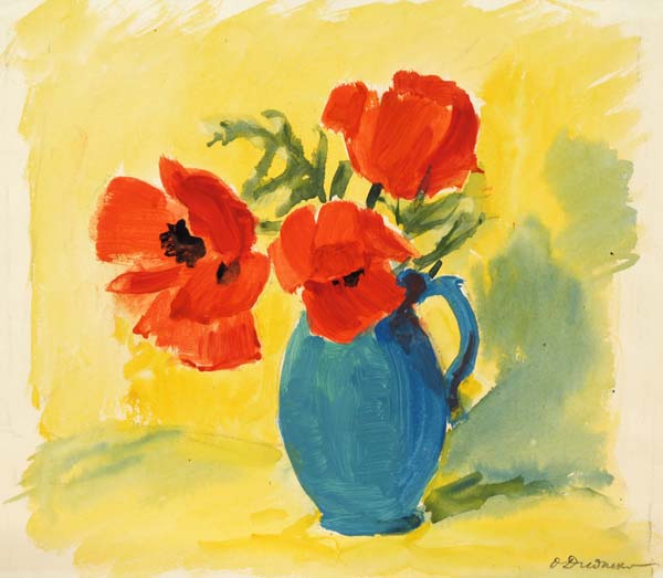 Картина Дейнеко О.К. Маки. 1930-40-е гг. Бумага, гуашь.