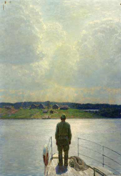 Картина Кугач М.Ю. Возвращение. 1988 г. Оргалит, масло.