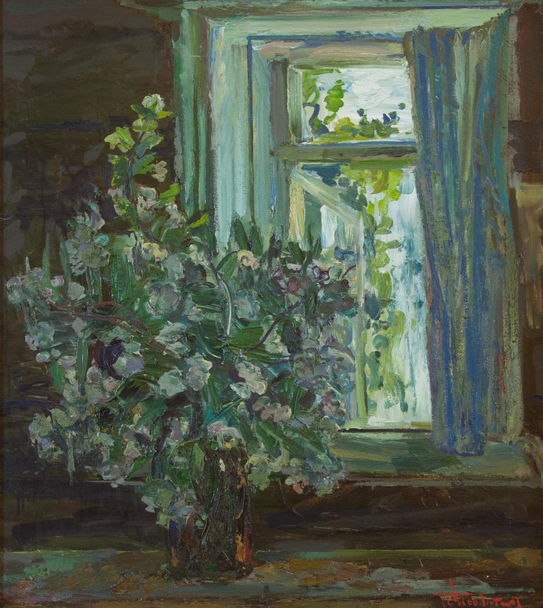 Картина Сысолятин Г.А. Жасмин цветет. 1995 г. Холст, масло.