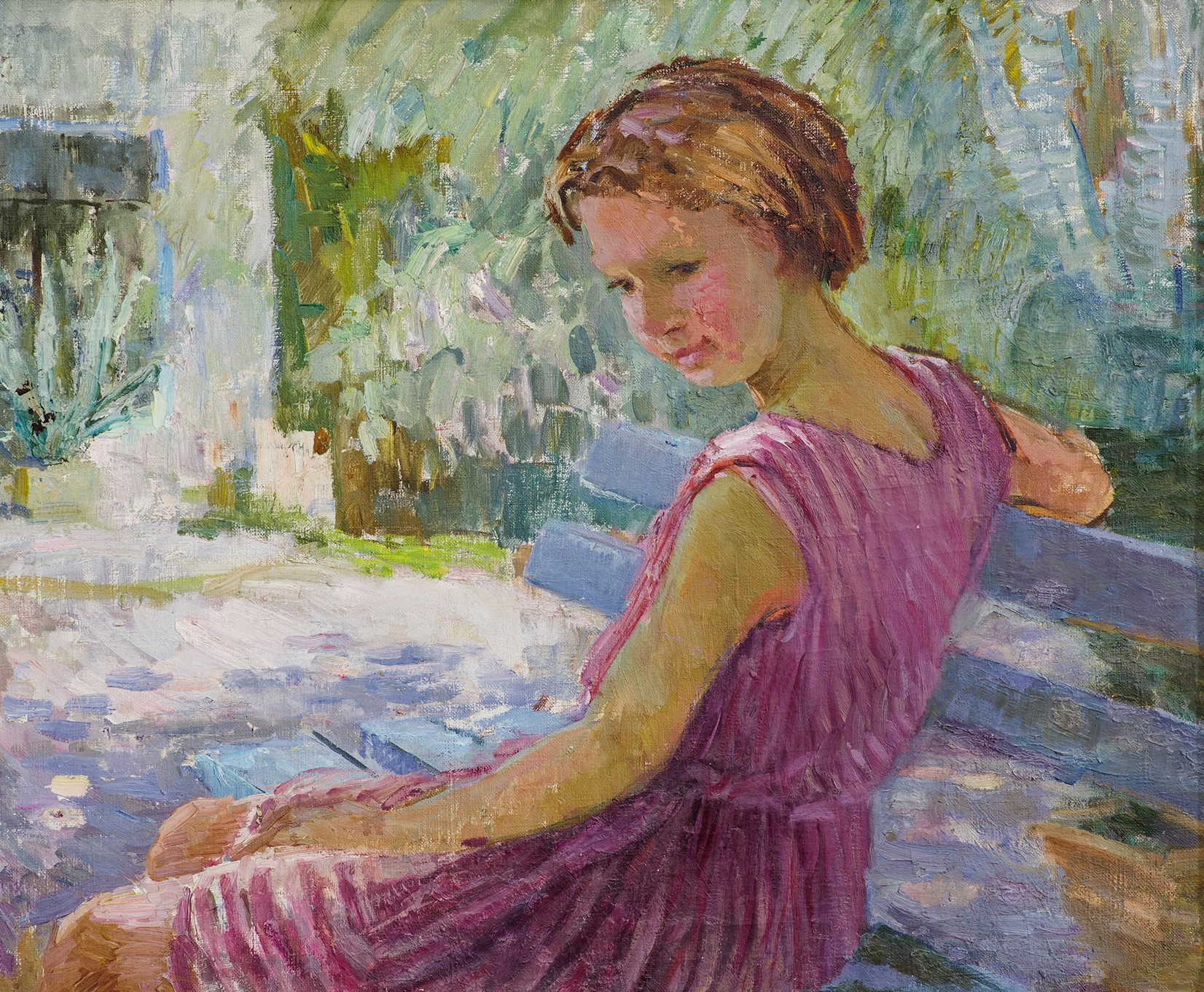Girl on a bench.
