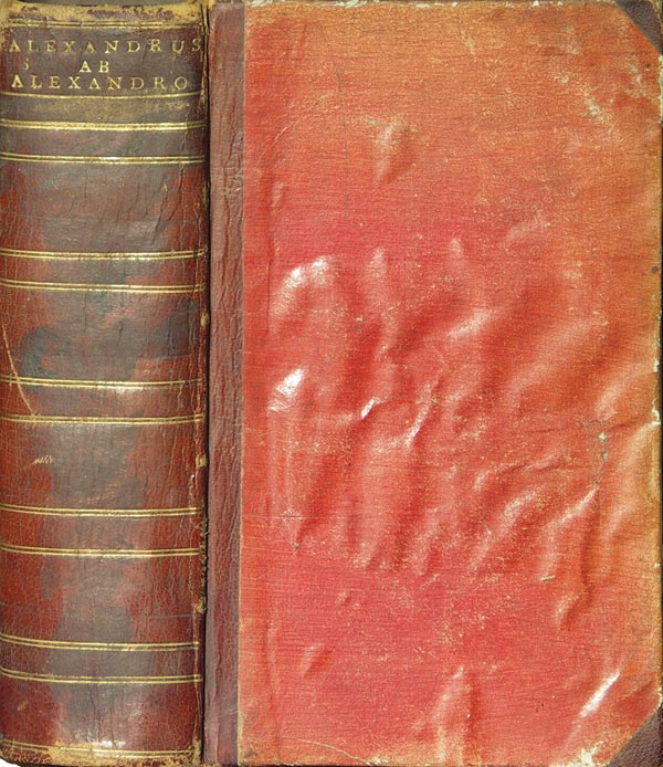 Картина  «Alexandri ab Alexandro, Genialium Dierum». Том 2-й., 756 с., 61 н.л. Полукожаный переплет. 1673 г. Lugn, Batav ex Officina Hackiana