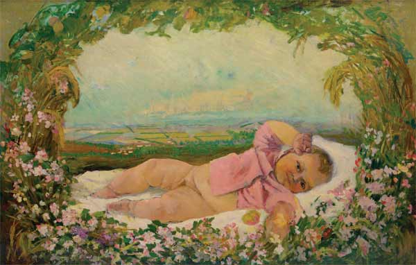 Картина Шурпин Ф.С. На мирной земле. 1947 г. Холст, масло.