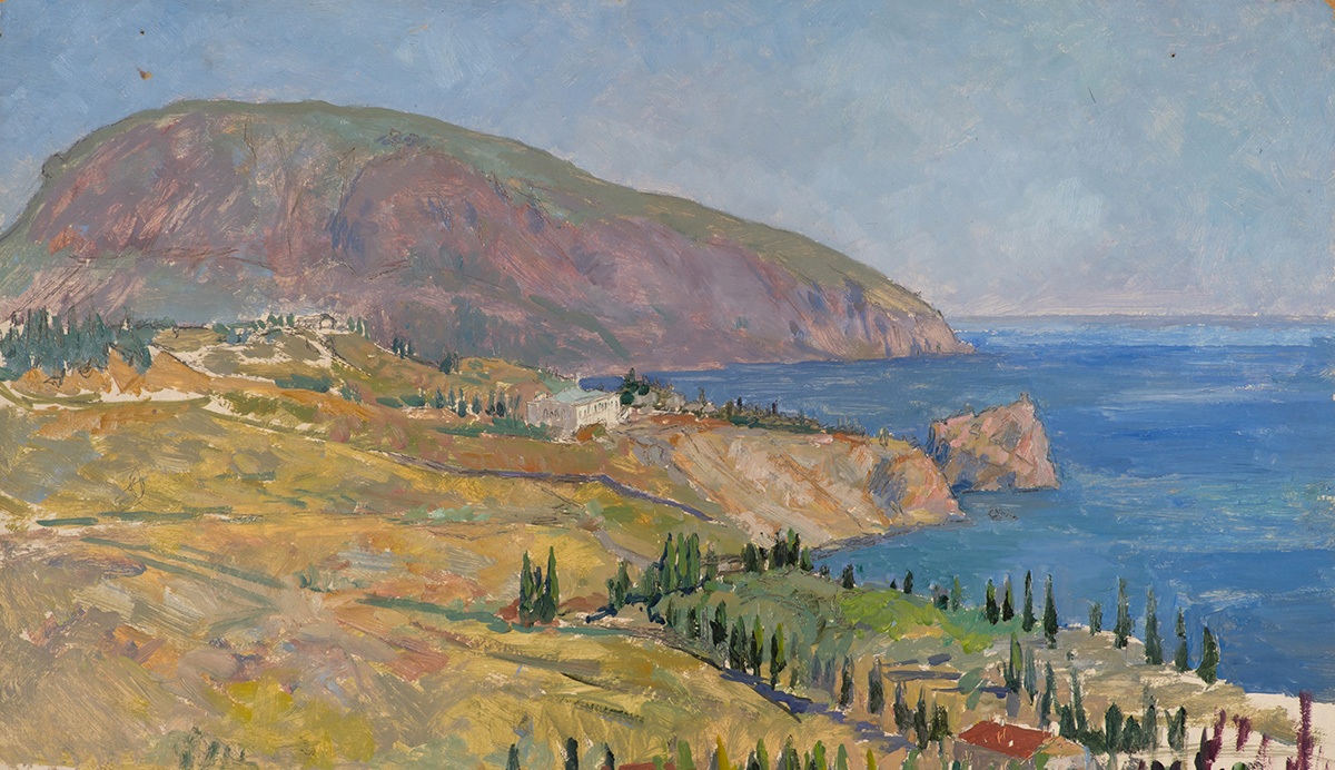 Картина Комаров Е.И. Аю-Даг. Крым.  Картон, масло.
