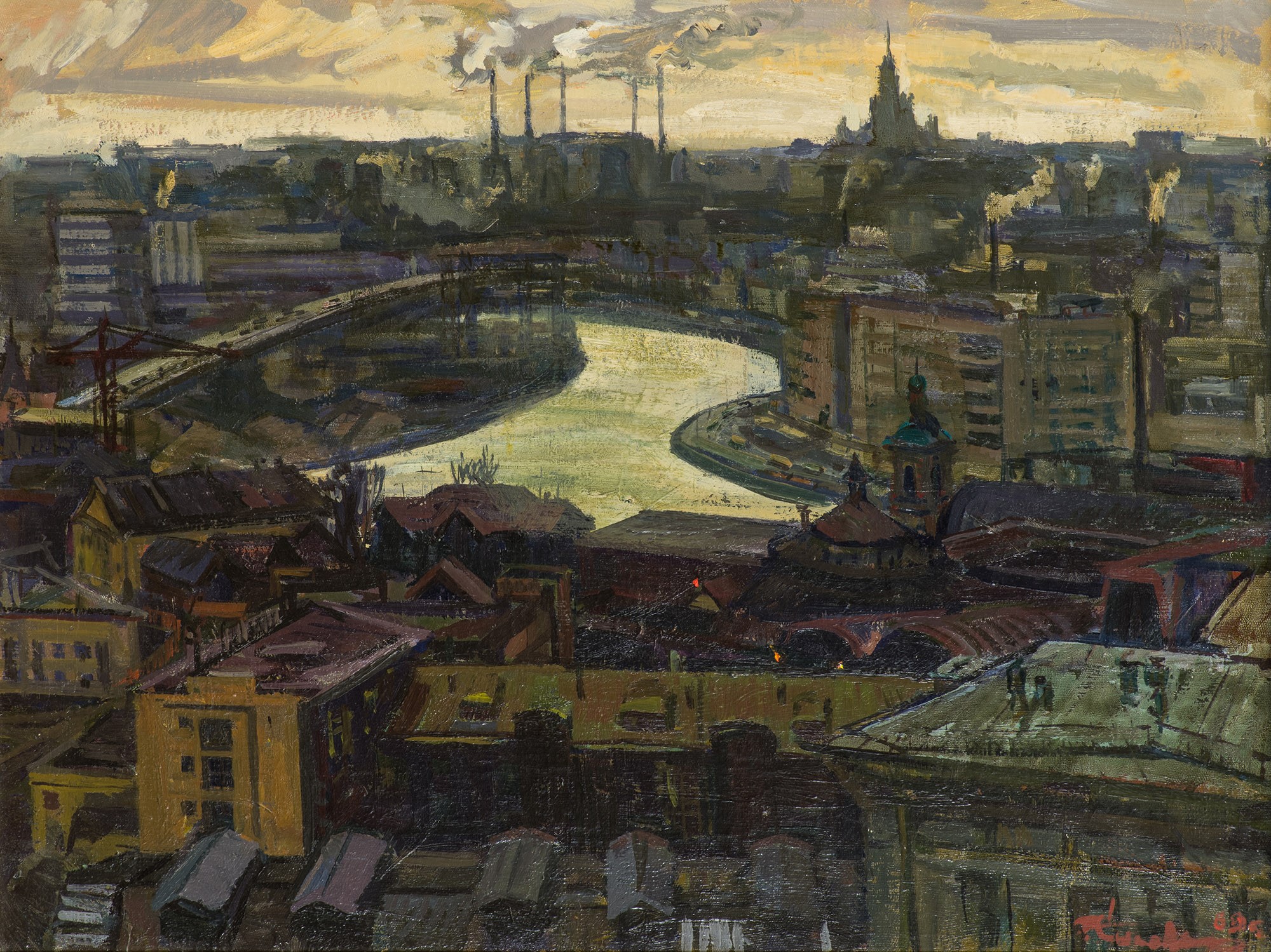 Картина Сысолятин Г.А. Москва трудовая. 1969 г. Холст, масло.