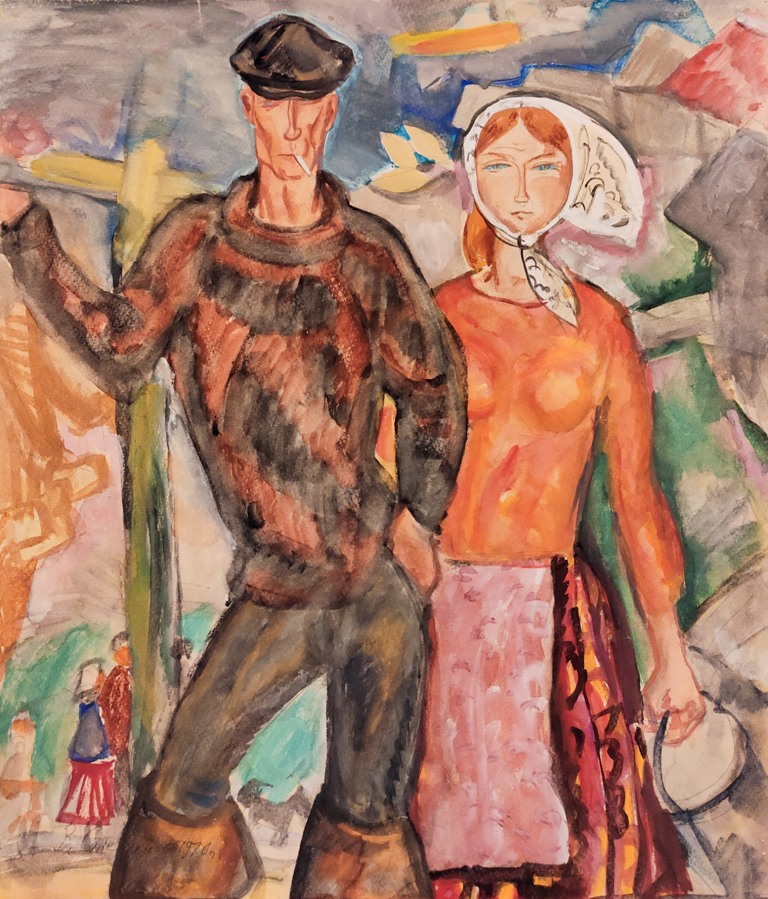 Картина Степанов В.Д. Поморы. 1970 г. Бумага, темпера.