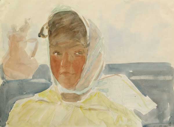 Картина Каневский А.М. Стряпуха 1954 Бумага. Акварель