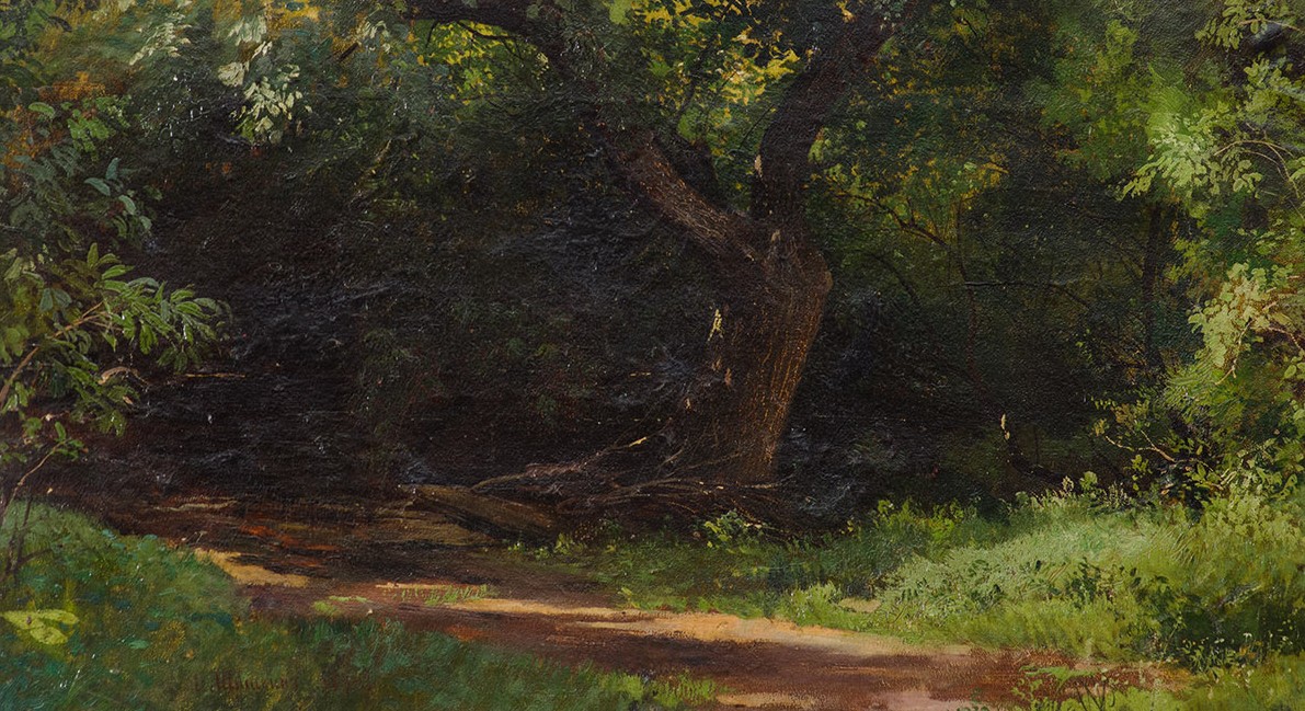 Картина Шишкин И.И. В старом парке. 1891 г. Картон дублирован на холст, масло.
