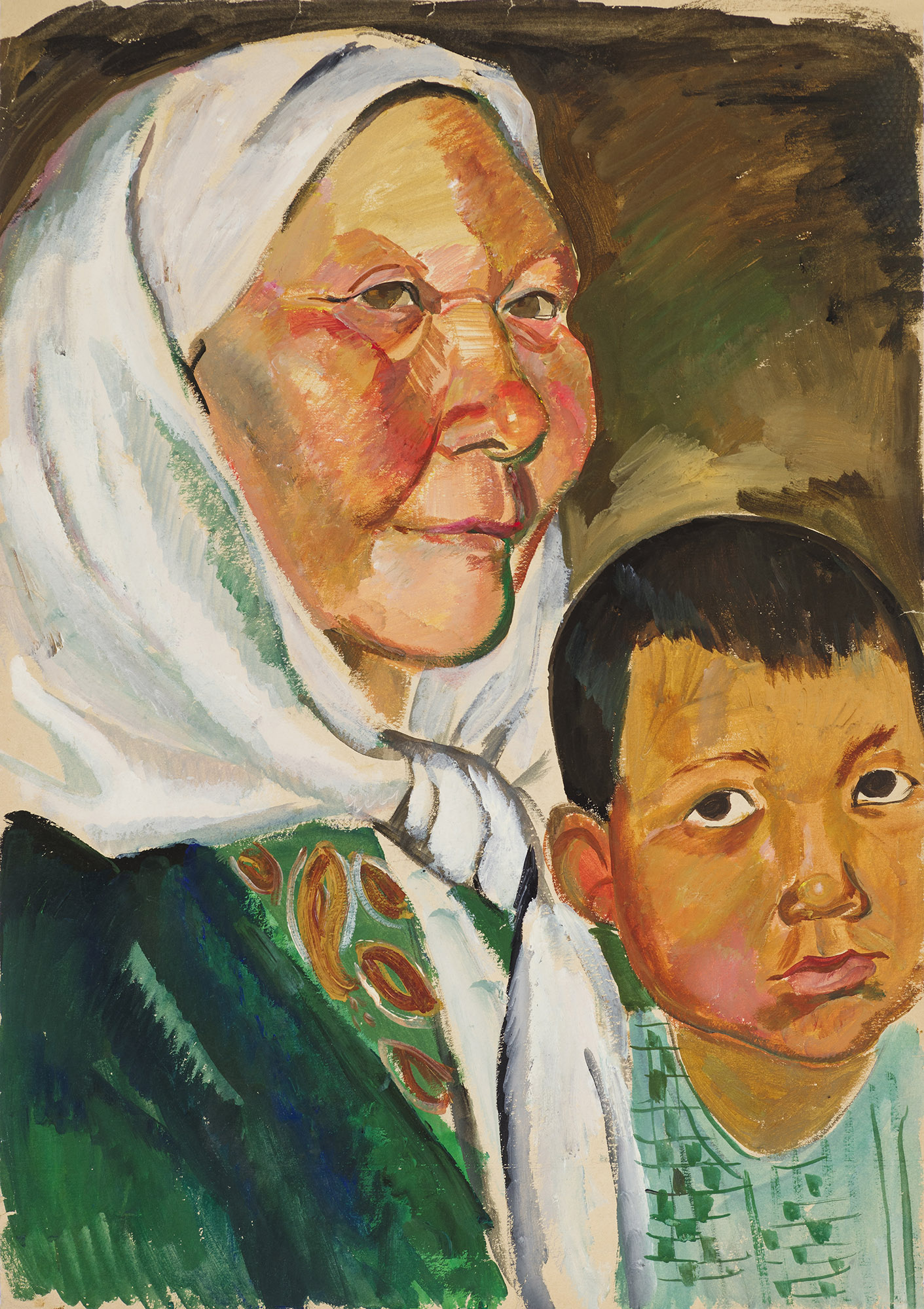 Grandmother with her grandson.