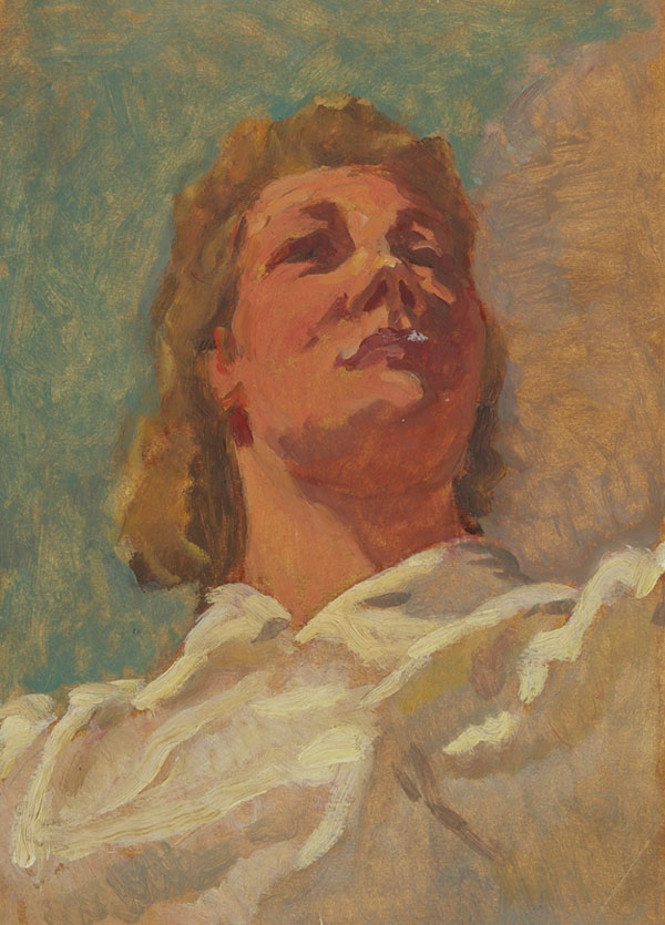 Картина Иванов В.И. Женский портрет.  Бумага, смешанная техника.