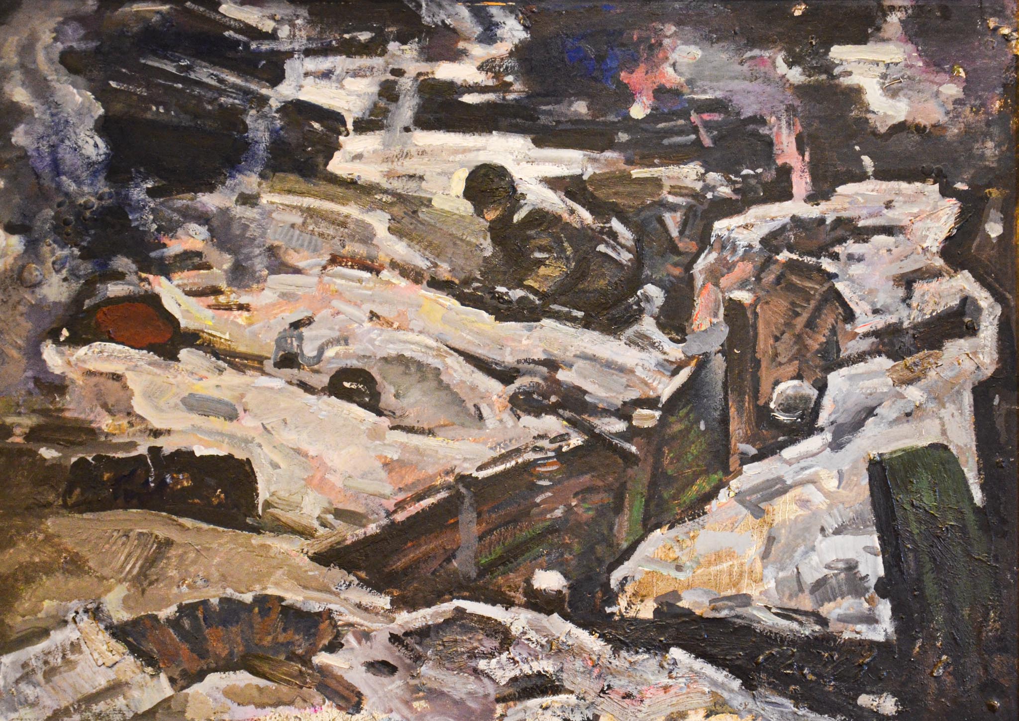Картина Алексеев А.Е. Поединок. 1985 г. Картон, масло.