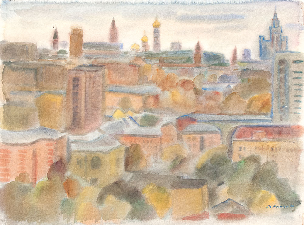 Картина Ройтер М.Г. Москва весенняя. 1985 г. Бумага, акварель.