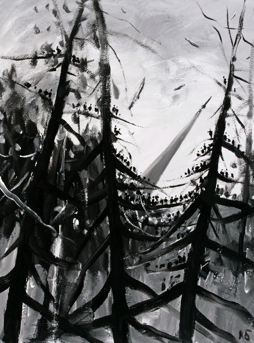 Картина Батынков К.А. Москва. Аллея космонавтов 2007 г. Холст, масло.