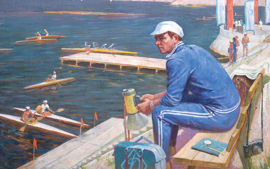 Картина Ананьев Ю.А. На тренировке. 1979 г. Холст, масло.