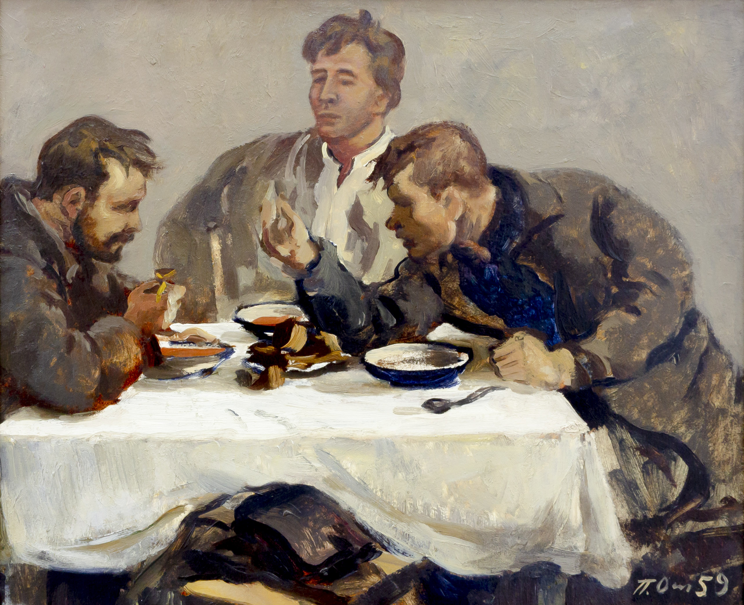 В чайной.