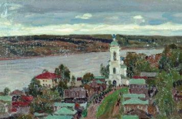 Картина Корин А.М. Плес. 1900-е гг. Холст на картоне, масло.
