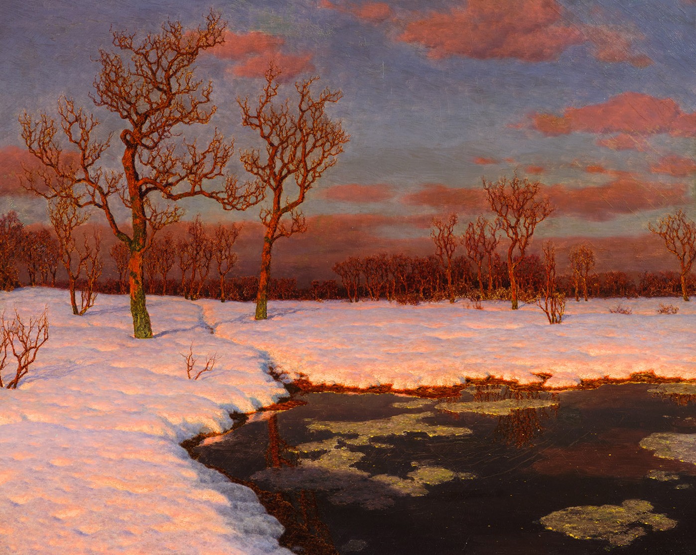 Картина Шультце И.Ф. Зимний закат. 1920-1930-е гг. Холст, масло.