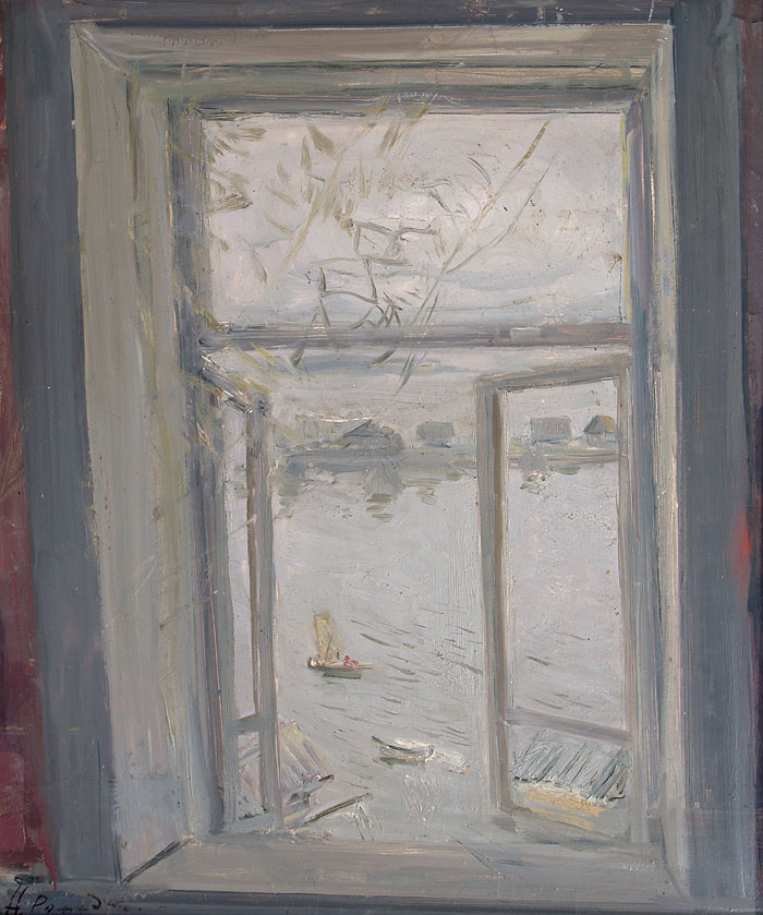 Картина Ромадин Н.М. Окно на Белое море. 1940 г. Картон, масло.