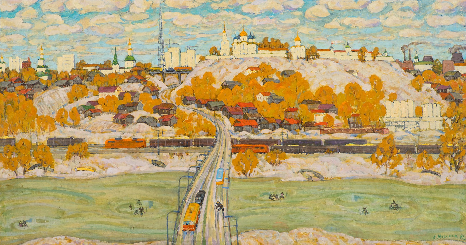 Картина Модоров Н.Н. Владимир. Ранний снег. 1981 г. Холст, масло.
